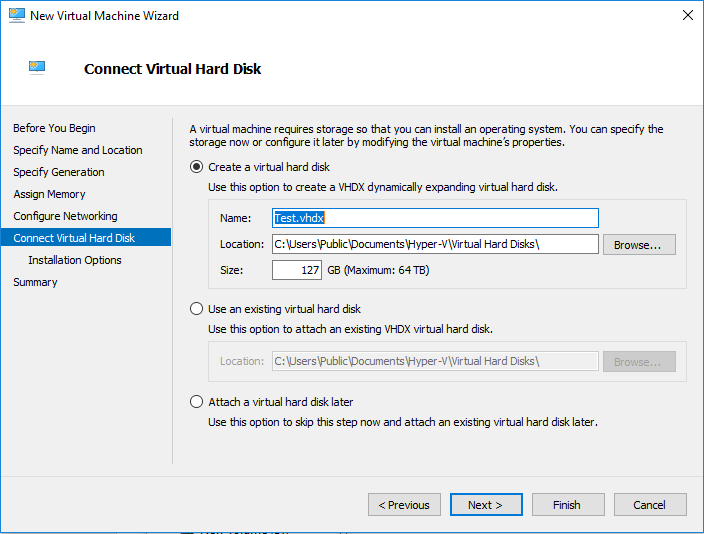 Creating Virtual HDD